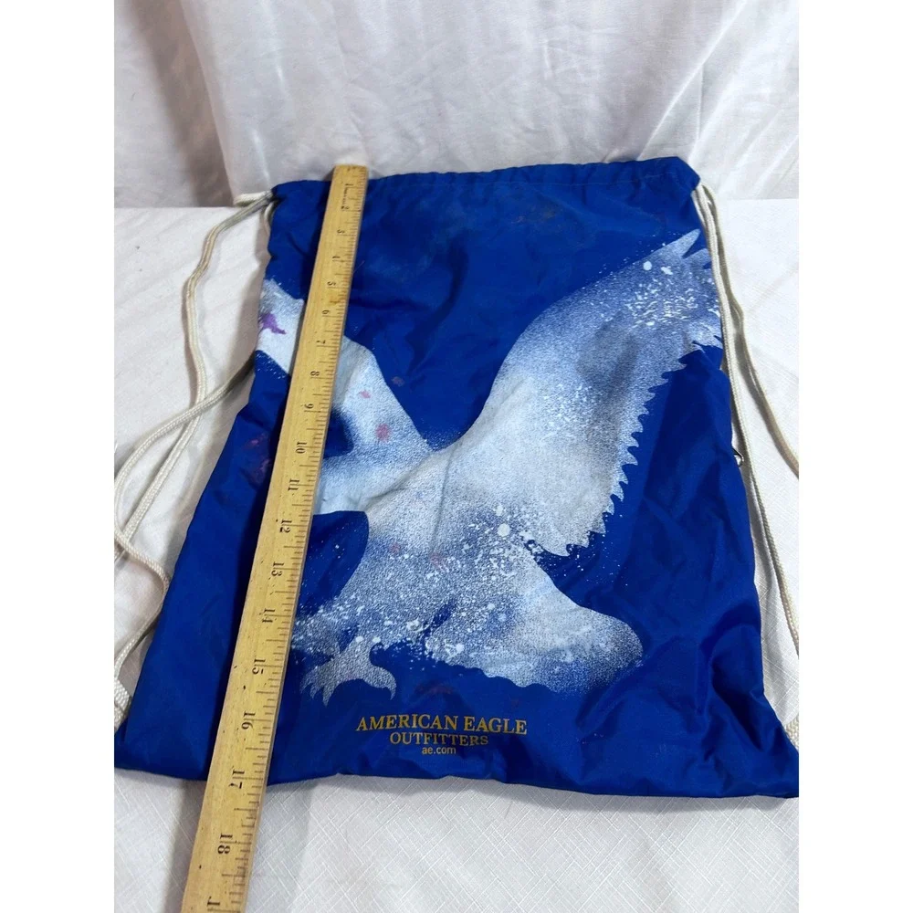American Eagle Drawstring Bag OS Blue Spring Break 07 Vintage Mens